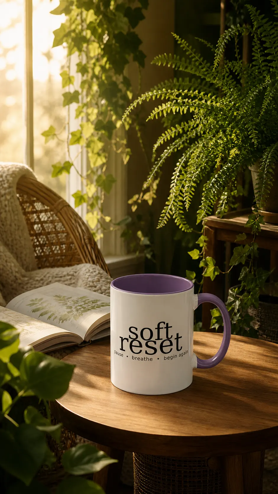 Gentle reset coffee cup mockup