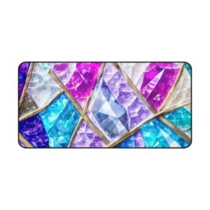 15.5'' x 31'' | Spiritual Essence | Desk Mat | Blue | Purple | Crystal Aesthetic |