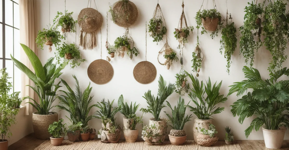 Calm plant-filled room with soft window light