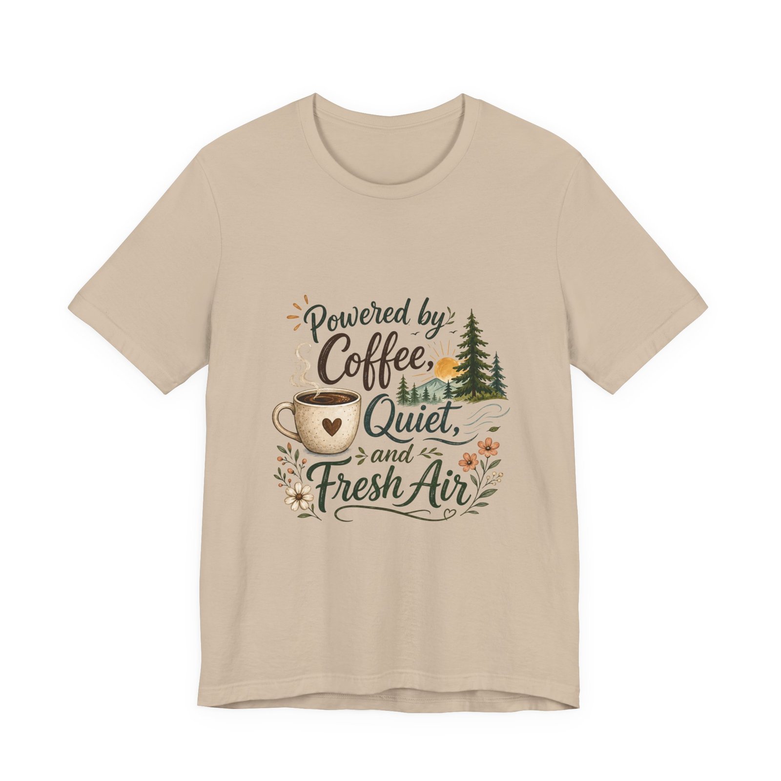 Powered by Coffee, Quiet, and Fresh Air T-Shirt - Image 6