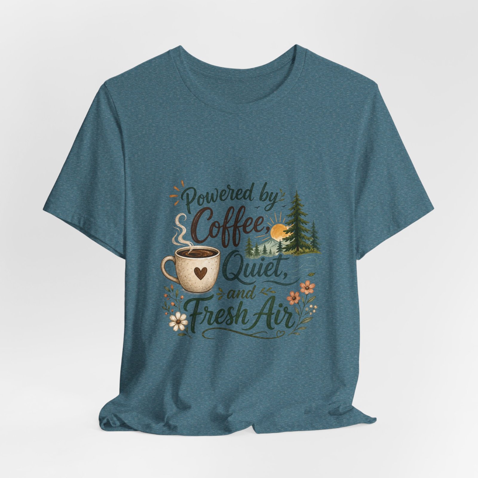 Powered by Coffee, Quiet, and Fresh Air T-Shirt - Image 4