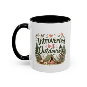 Introverted But Outdoorsy Mug | Cute Camping Coffee Mug for Introverts