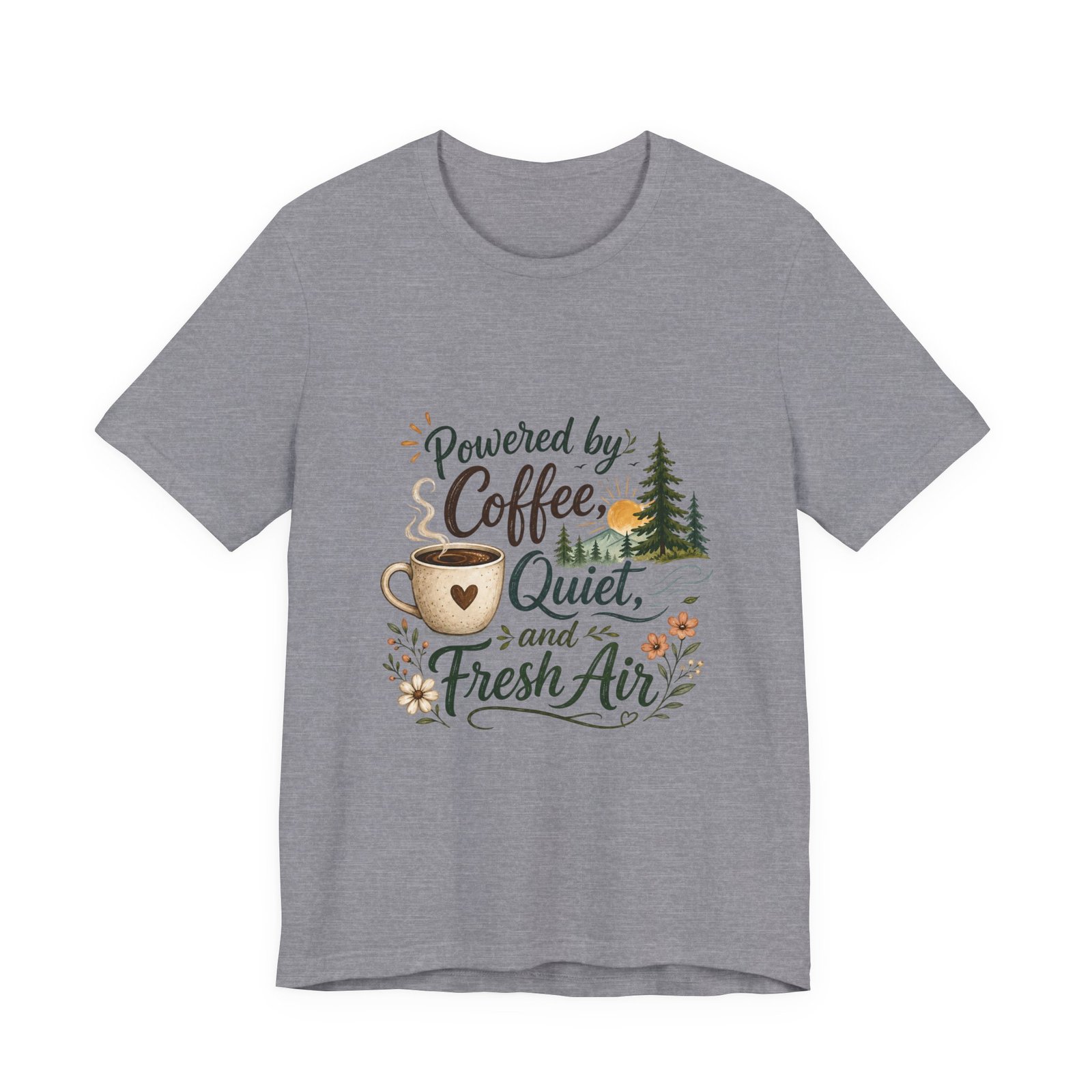 Powered by Coffee, Quiet, and Fresh Air T-Shirt - Image 14