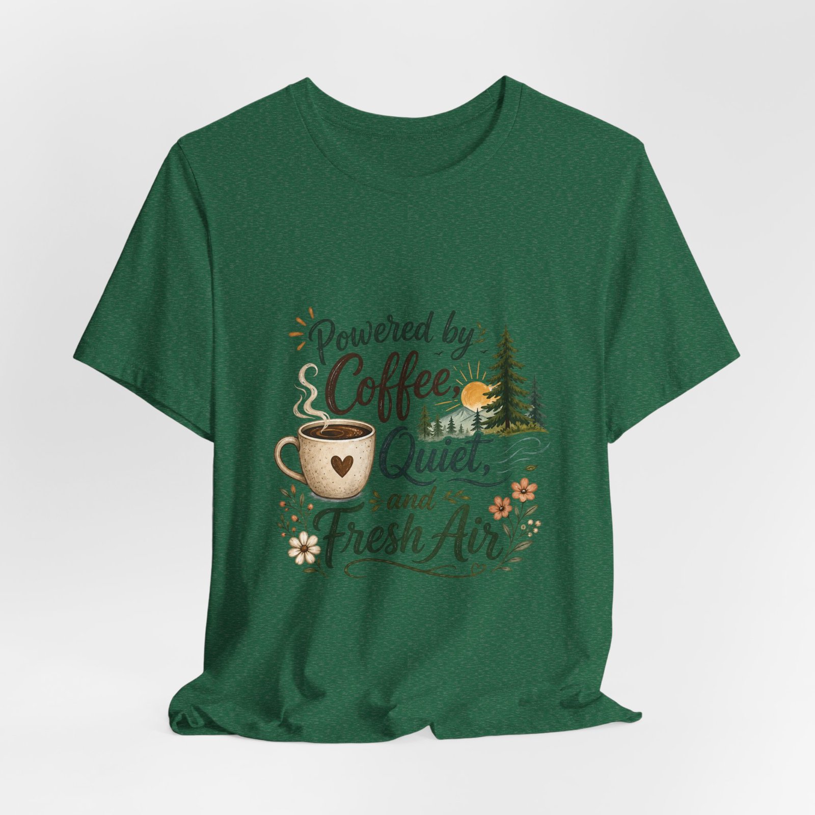 Powered by Coffee, Quiet, and Fresh Air T-Shirt - Image 13