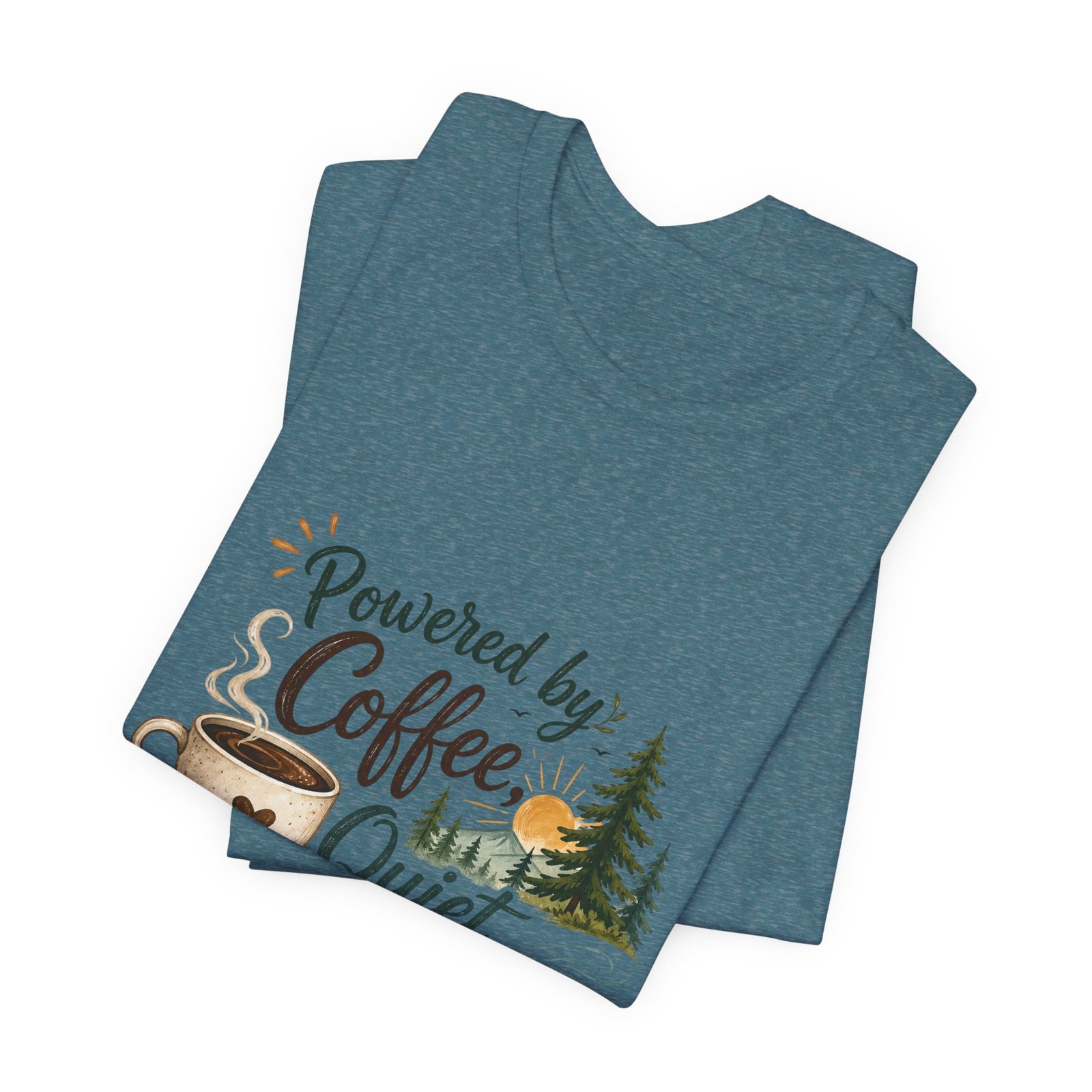 Powered by Coffee, Quiet, and Fresh Air T-Shirt - Image 2