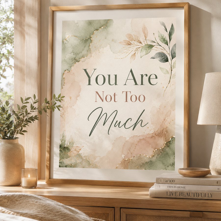 Wall art display example for Soft Reminder Digital Bundle
