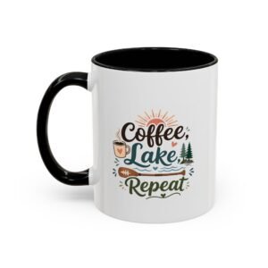 Coffee, Lake, Repeat Accent Coffee Mug